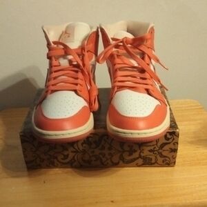 New Women's Strawberry and White High-Top Sneakers